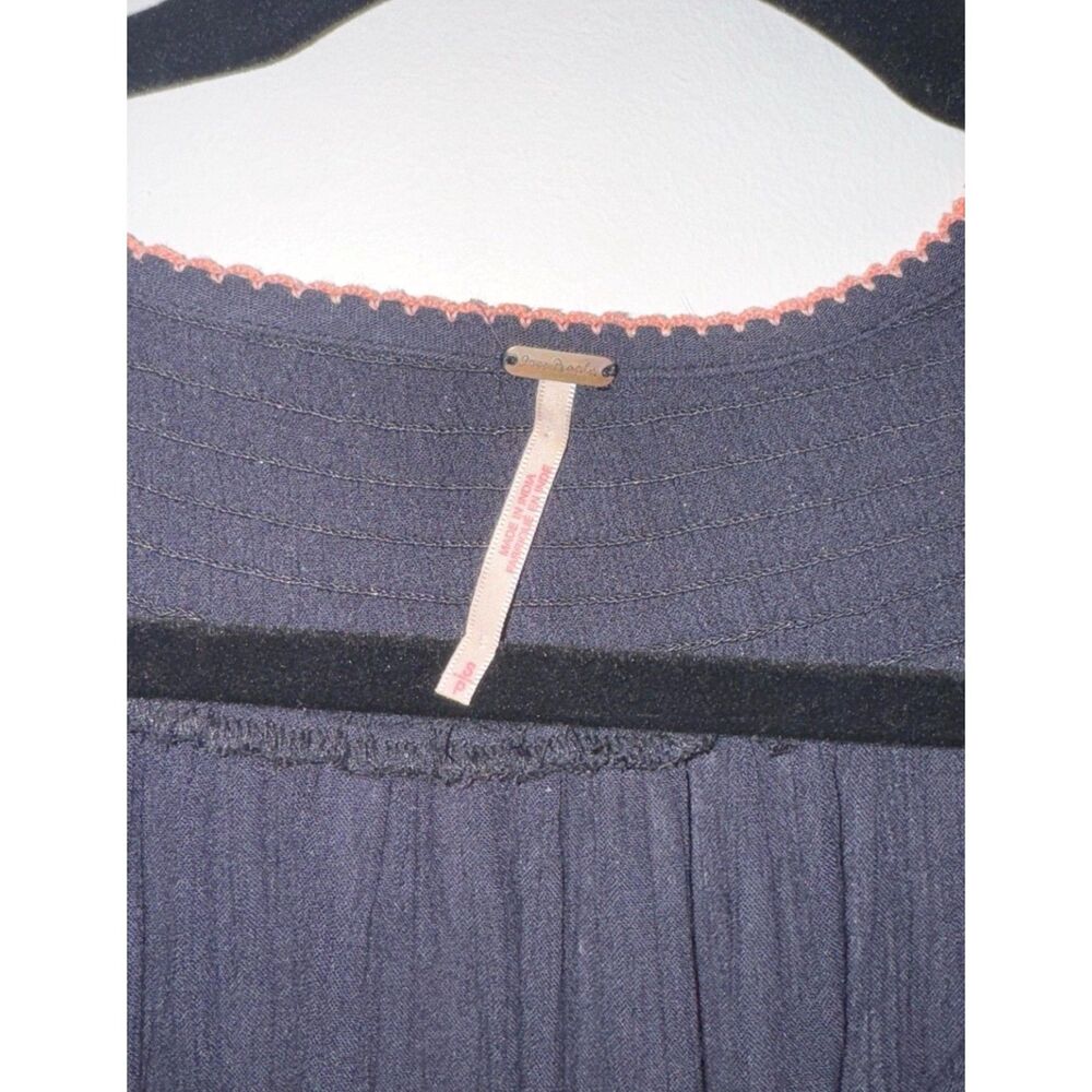 Free People Black Long-Sleeve Embroidered Tunic with Peach Accents - Picture 6 of 10